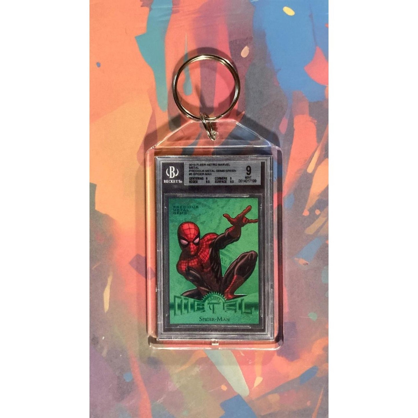 0226 Spider Man 2013 Fleer Marvel Retro Precious Metal Gems Novelty Keychain