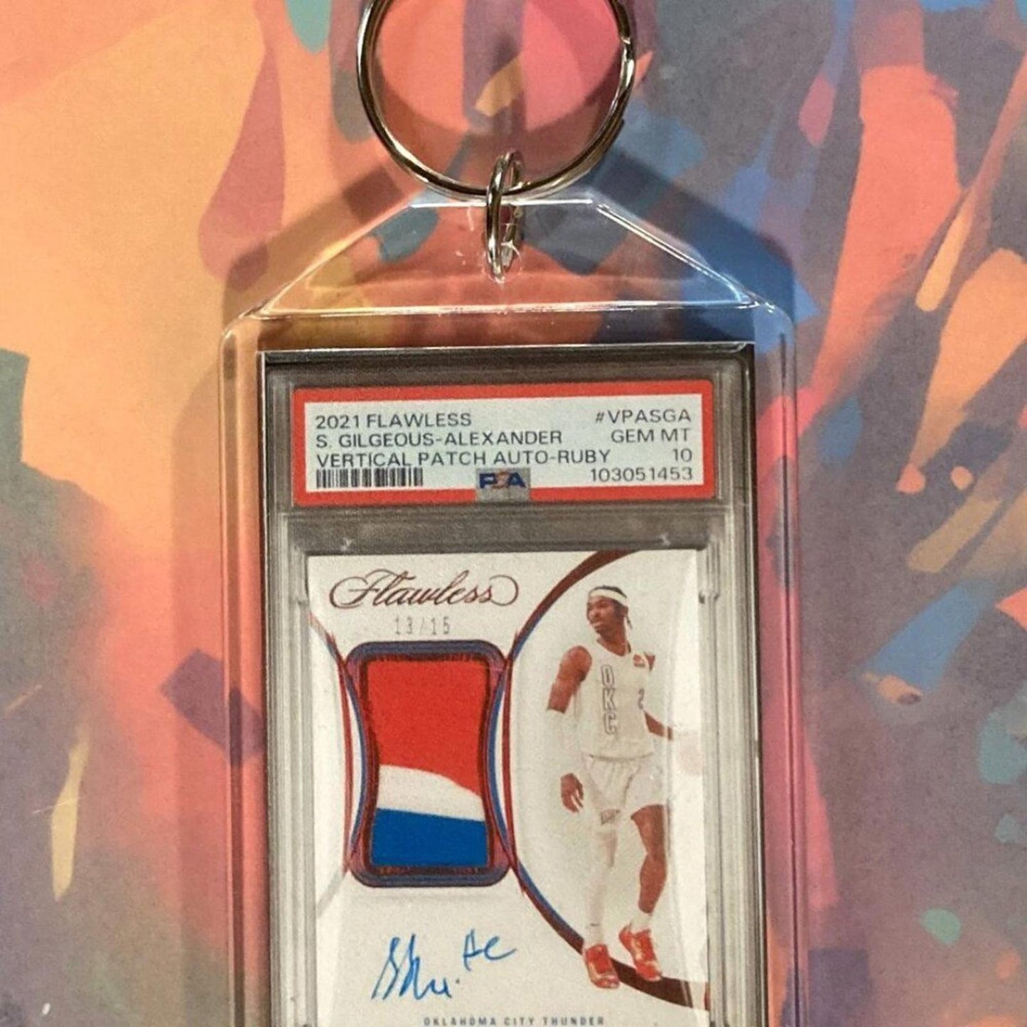 0102	Shai-Gilgeous Alexander 2021 Panini Flawless Patch Auto Novelty Keychain