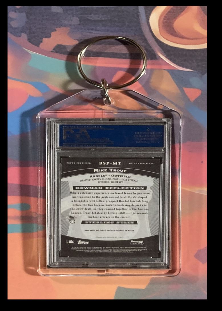 3120 Mike Trout 2009 Bowman Sterling Auto Custom Made Keychain-Makes Great Gift BBL KYC