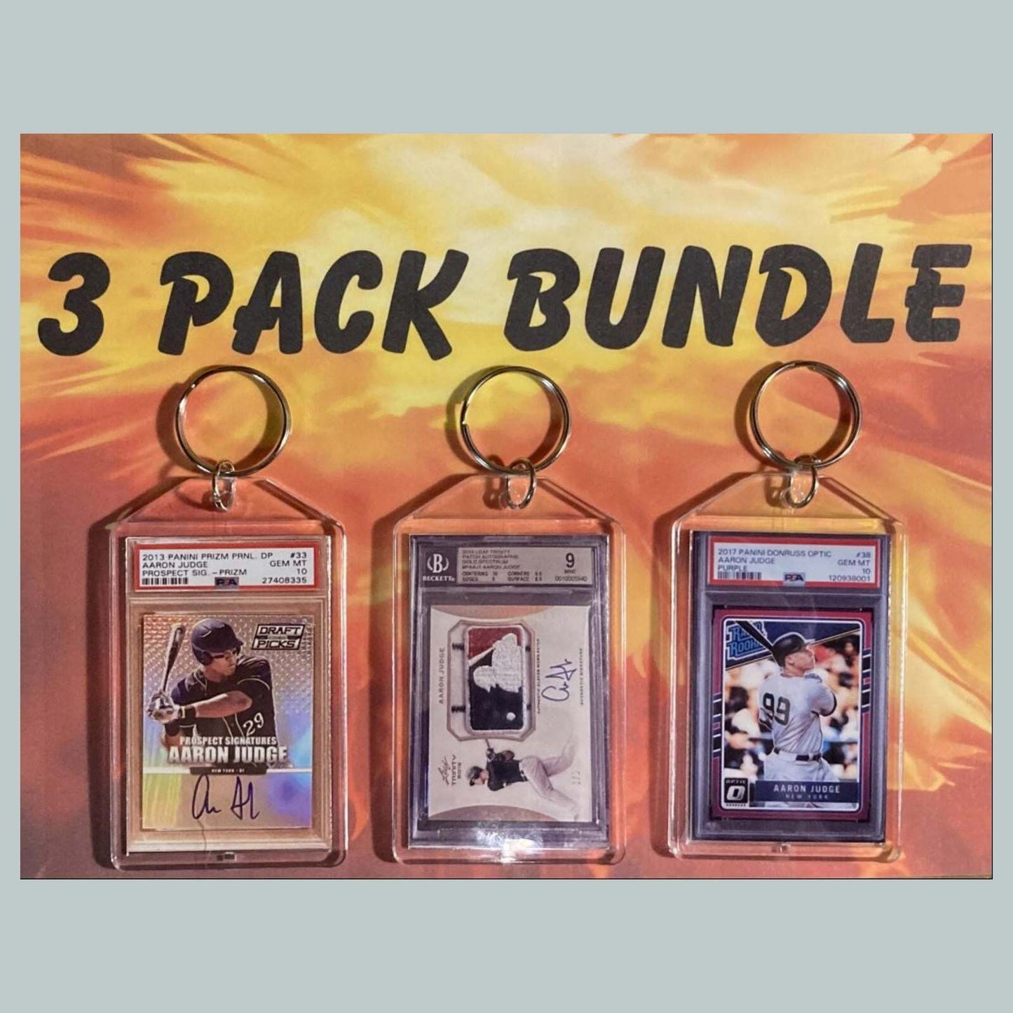 3588B Aaron Judge 3 Pack Bundle-Custom Hand Made Keychains BBL KYC