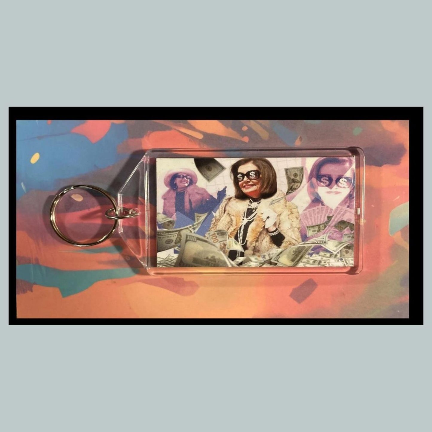 0389 Nancy Pelosi Beats Experts at Stocks! -  Custom Keychain - A Great Gift