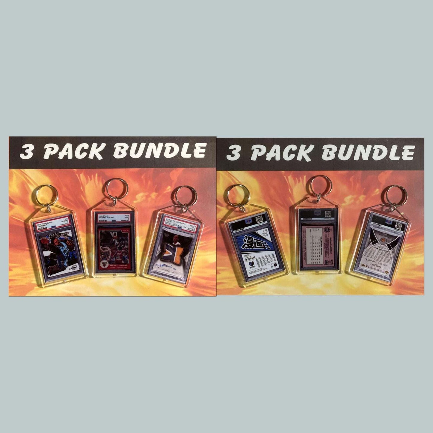 3637B Ja Morant-Jordan-Kobe 3 Pack Custom Hand Made Keychain BKL KYC
