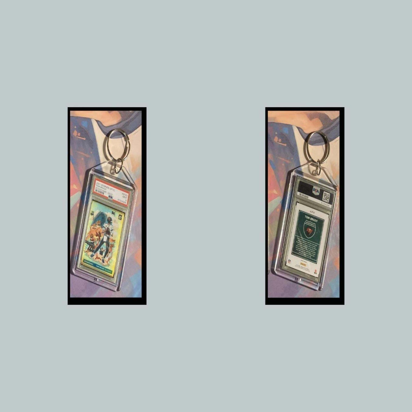 3425 Tom Brady 2021 Panini Donruss Optic Downtown Gold Custom Novelty Keychain FBL