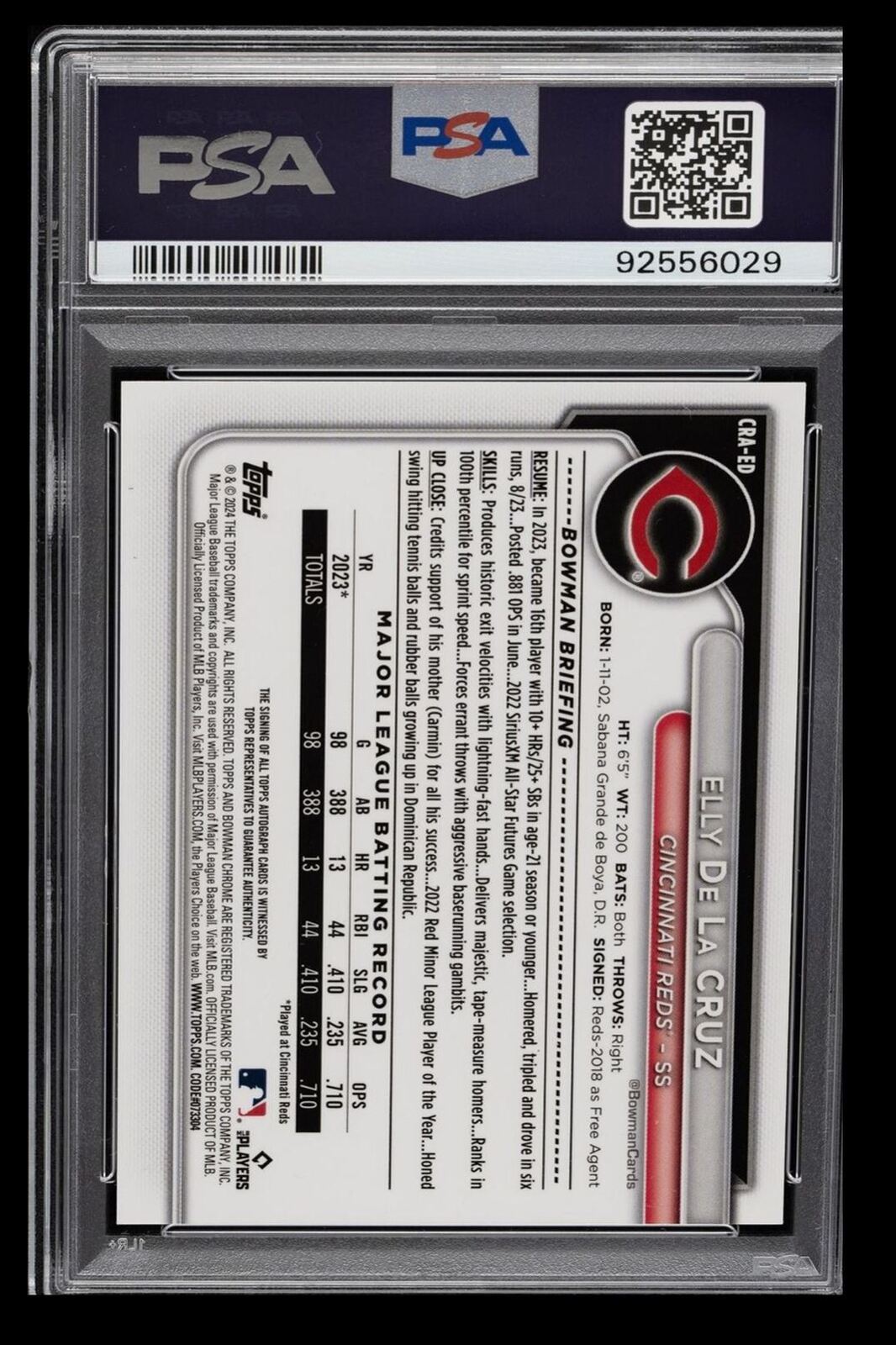 2965 Elly De La Cruz 2024 Bowman Chrome Superfractor Keychain-Gift KYC BBL