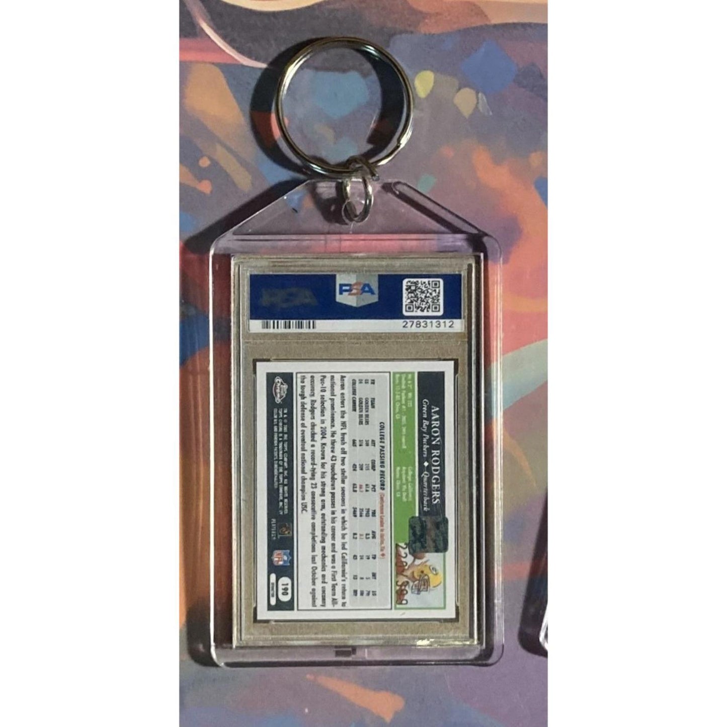 0295 Aaron Rodgers 2005 Topps Chrome Gold XFractor Auto Custom Novelty Keychain