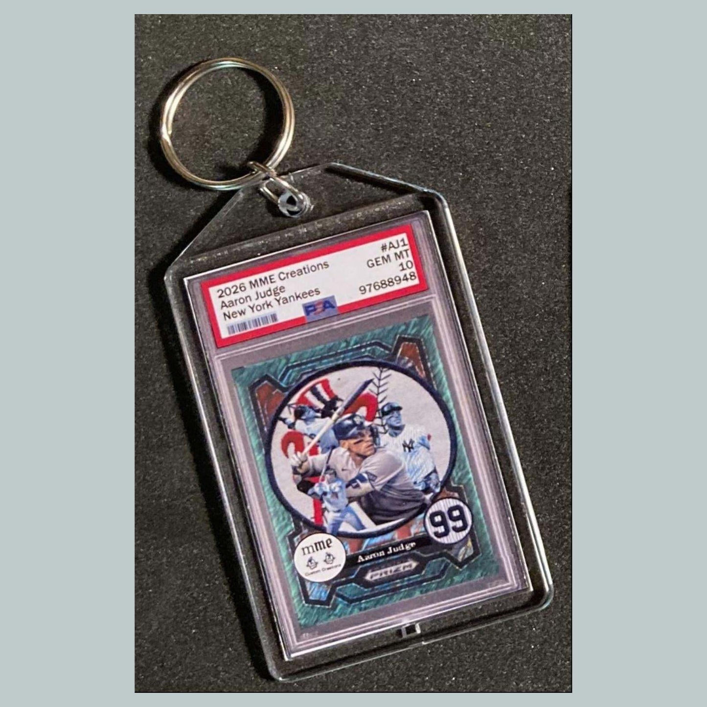 3788 Aaron Judge Green Shimmer Mockup Keychain BBL KYC