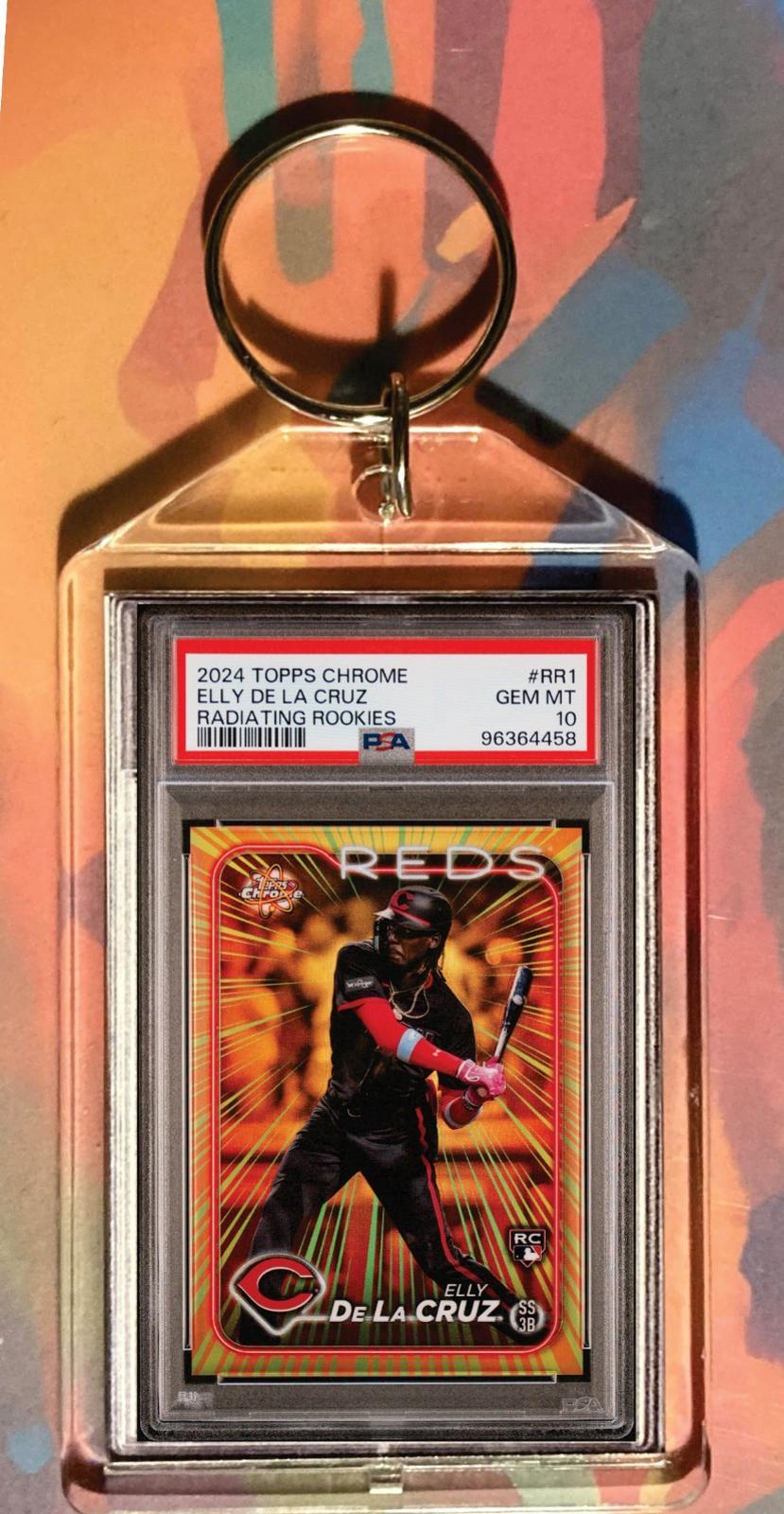 0556 EDC 2024 Topps Chrome Radiating Rookies Custom Hand Made Keychain Gift