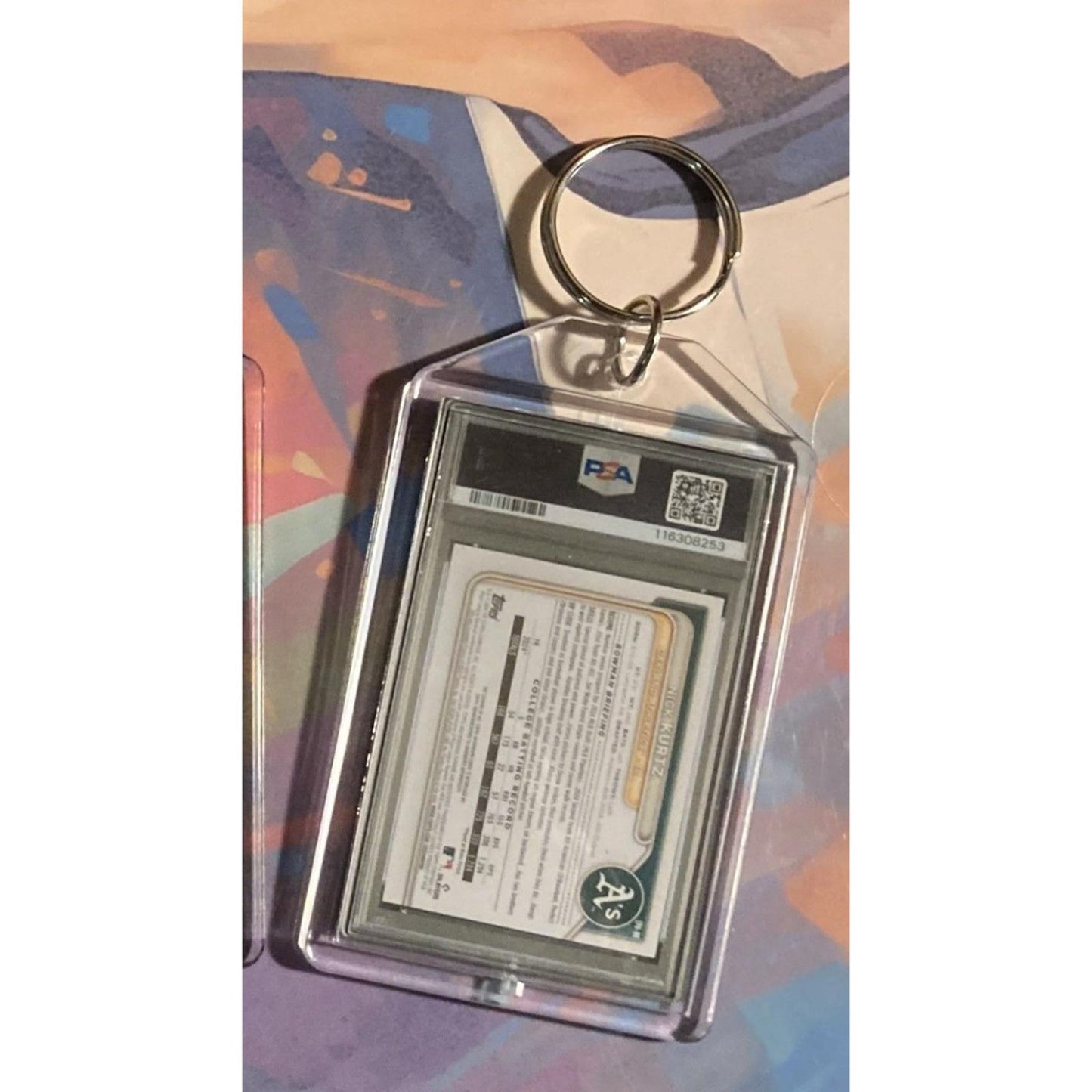 0275 Nick Kurtz 2024 Bowman Draft Chrome Peanuts Auto Custom Novelty Keychain