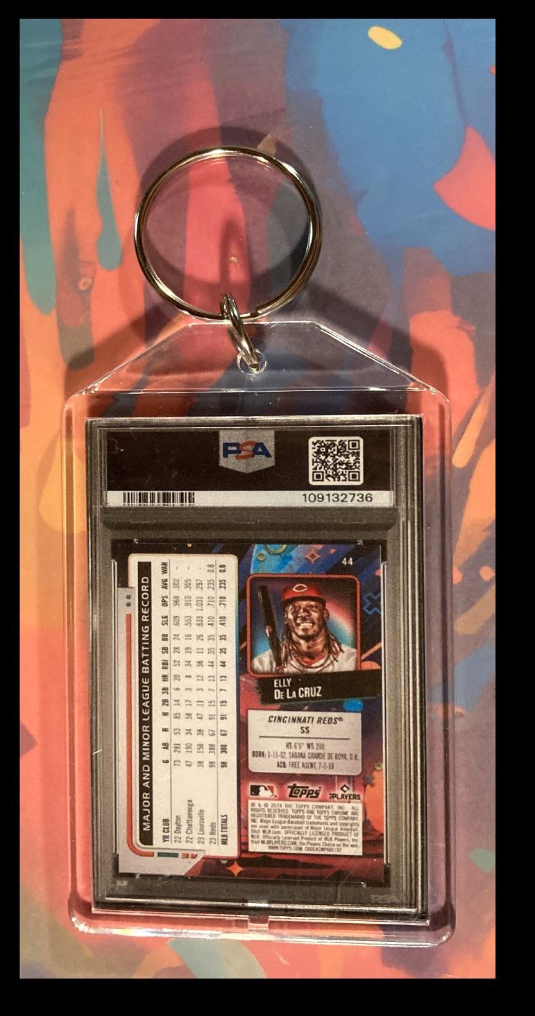 2964 Elly De La Cruz 2024 Topps Chrome Cosmic Superfractor Keychain KYC BBL