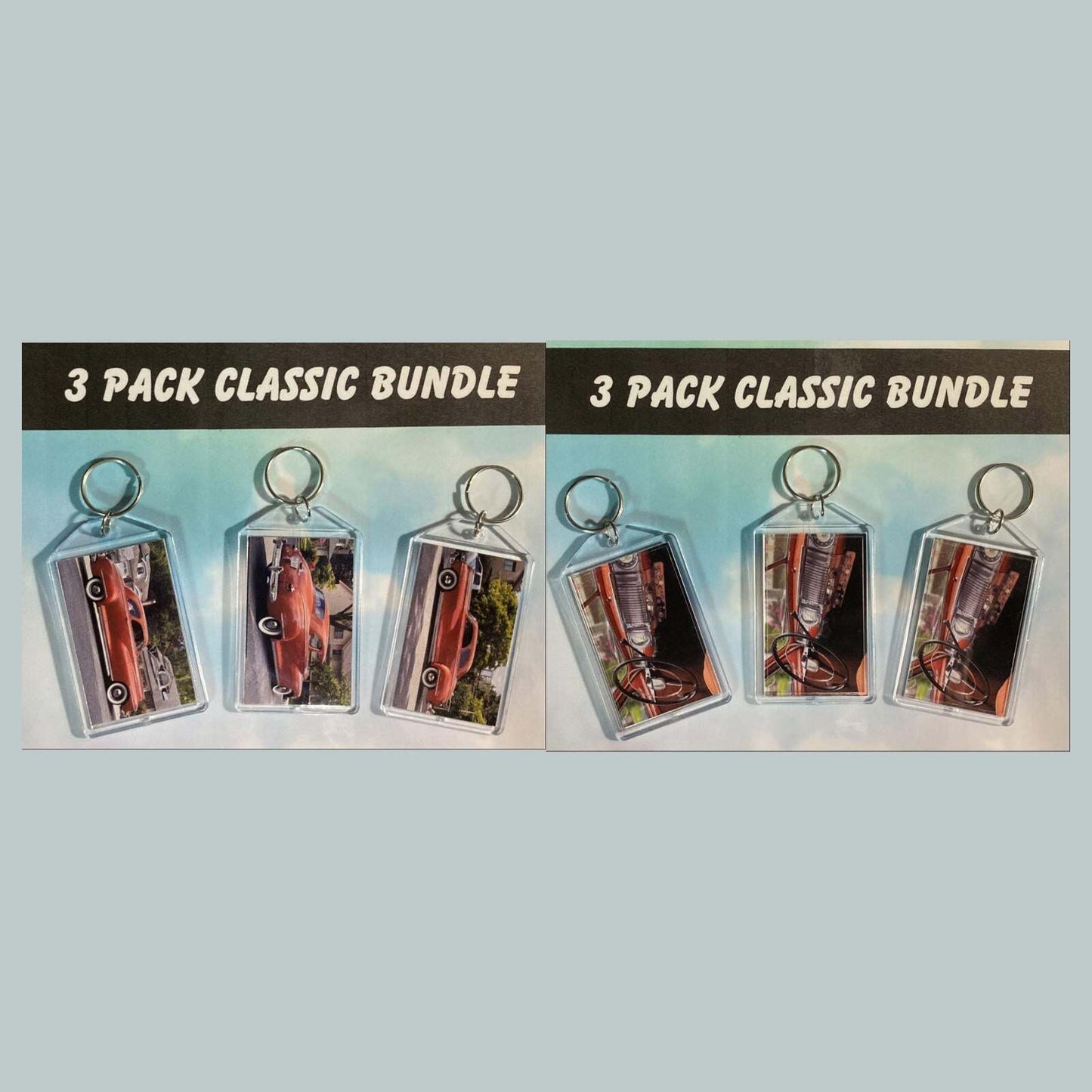 3566B Threefer Bundle 1946 Dodge D24 Club Coupe Acrylic Keychain | Vintage MSC KYC