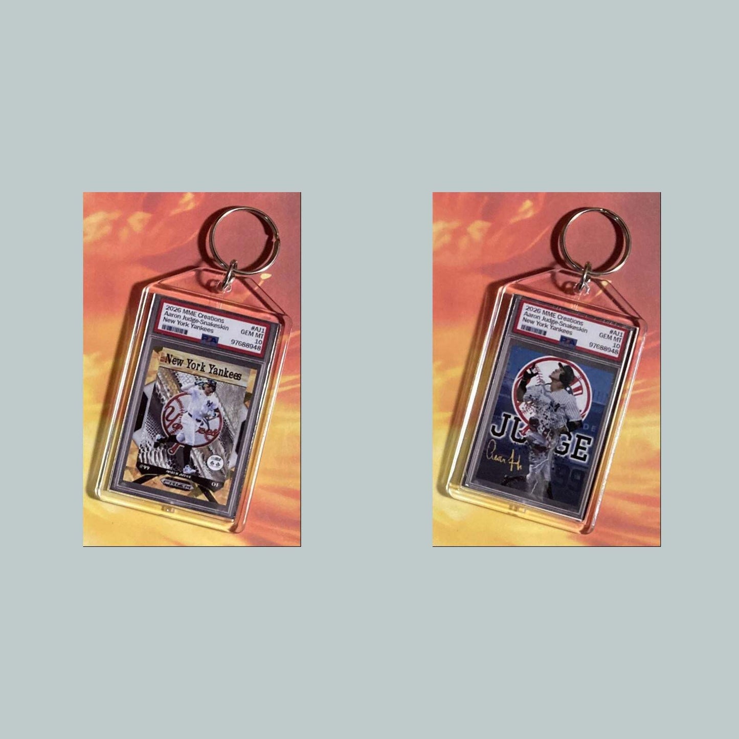 3748 Aaron Judge Gold Ice Snakeskin Mockup Custom Hand Made Novelty Keychain BBL KYC