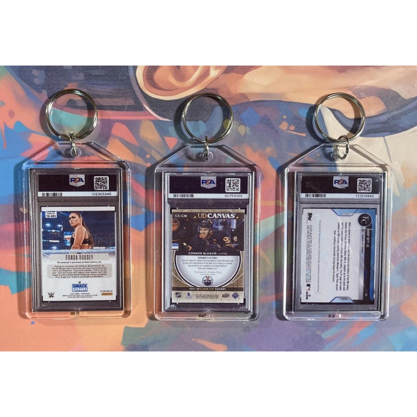 3179B Ronda Rousey-McDavid-Witt Jr - Multi-Sport 3 Pack Bundle Novelty Keychains KYC MSC