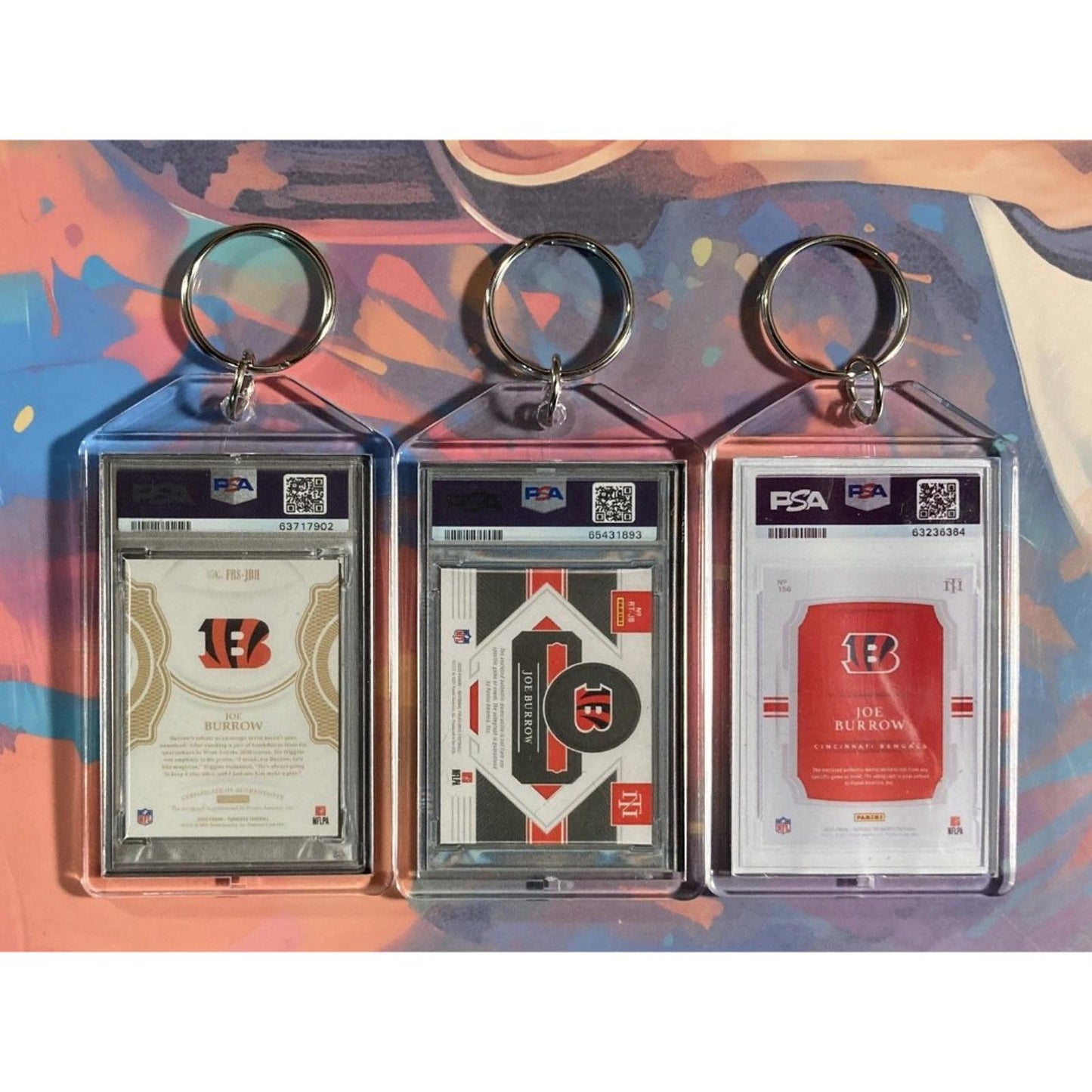 0212B Joe Burrow 3 Pack Bundle - 3 Different Custom Novelty Keychains -Gift