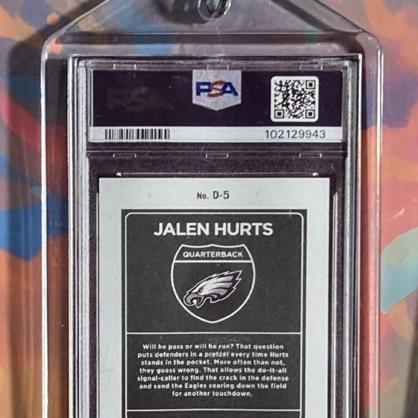 0151 Jalen Hurts 2023 Donruss Downtown Custom Hand Made Novelty Keychain - Gift