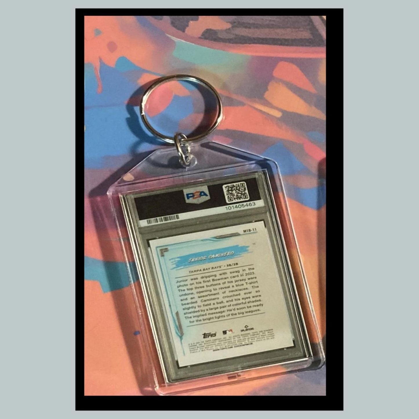 0471 Junior Caminero 2024 Chrome My 1st Card Orange Custom Keychain- Great Gift