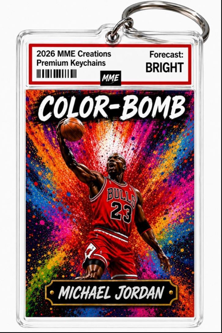 3893 Michael Jordan Keychain | Color-Bomb | Custom Photo Keychain With Nameplate BKL KYC