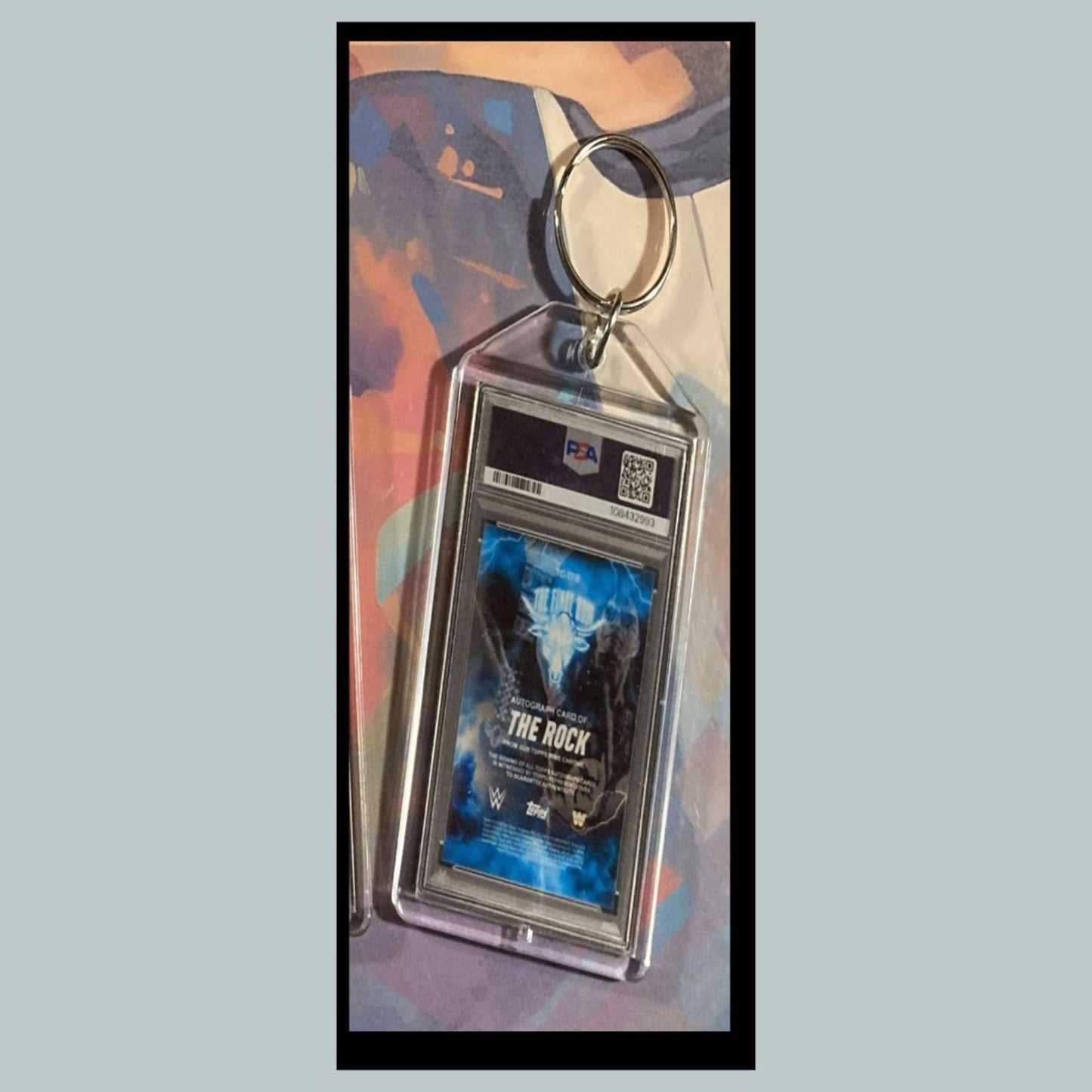 0410 The Rock 2025 Chrome Final Boss Black Auto Custom Hand Made Keychain-Gift