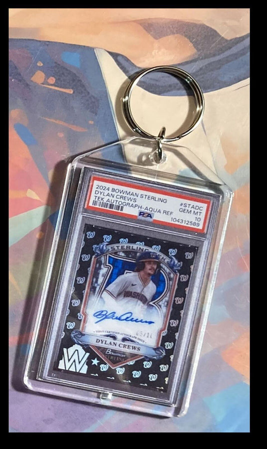 3104 Dylan Crews 2024 Bowman Sterling Tek Aqua Auto Custom Keychain-Gift BBL KYC