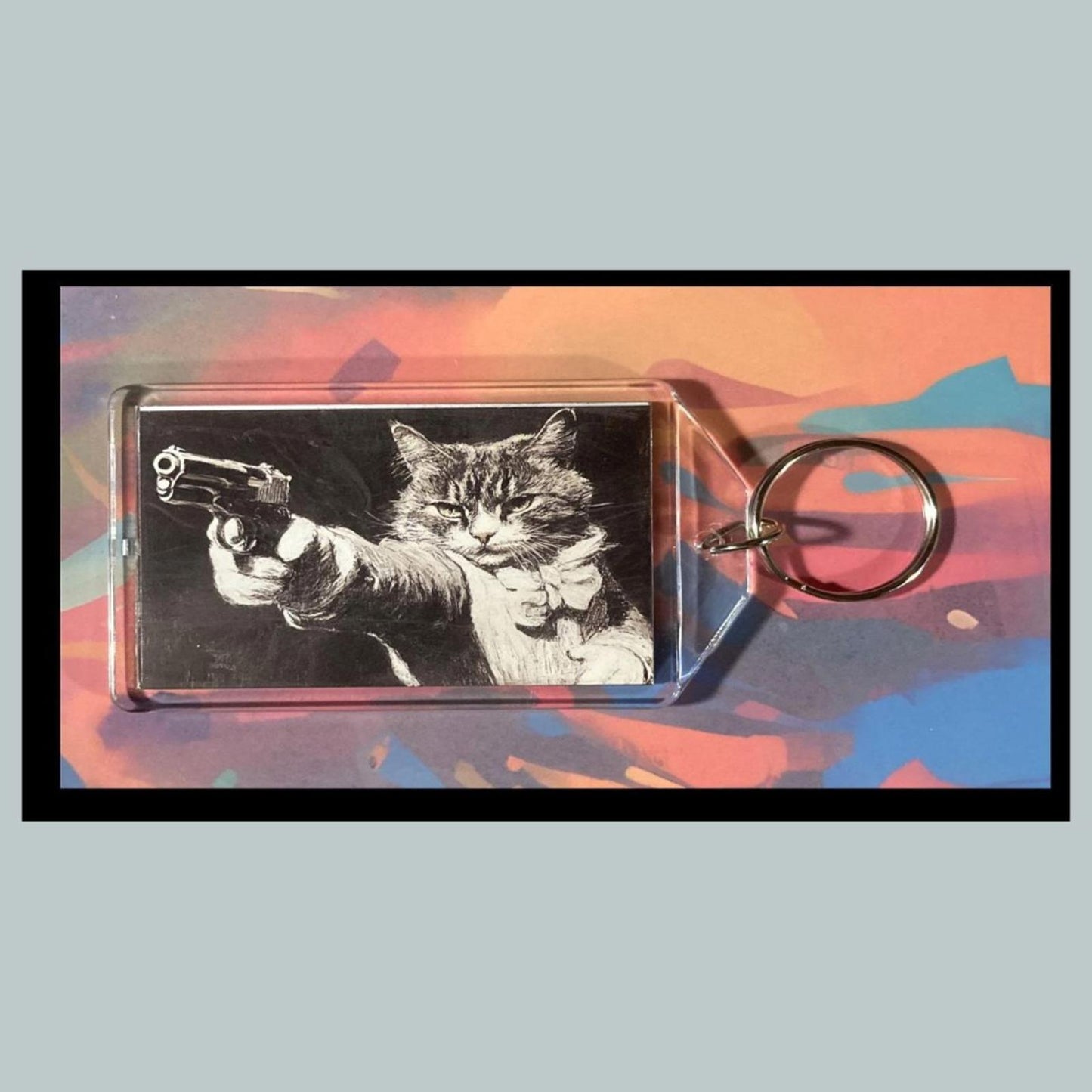 0320 Dirty Kitty Custom Hand Made Keychain - Makes A Great Gift