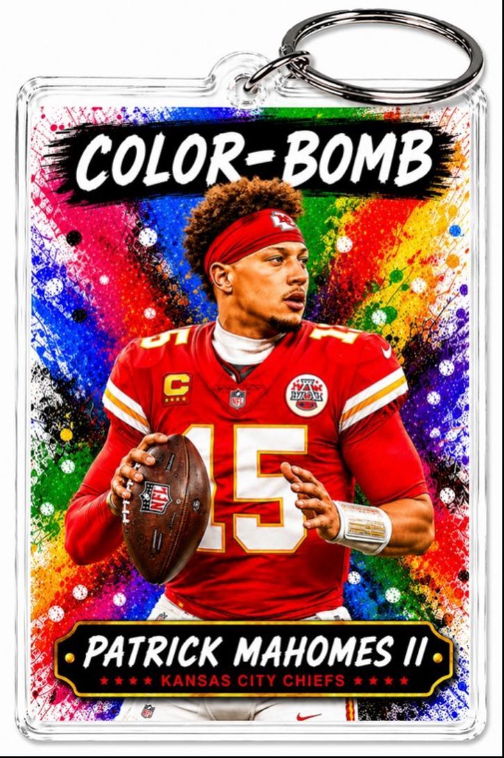 3875 Patrick Mahomes  Keychain | Color-Bomb | Custom Photo Keychain No Nameplate FBL