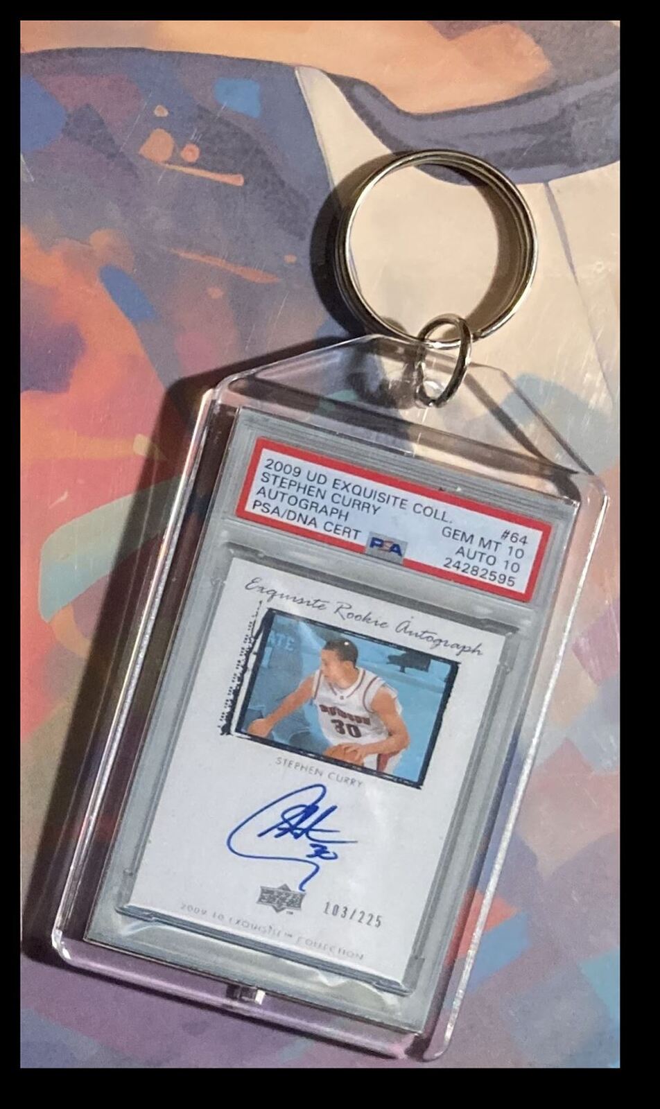 2978 Stephen Curry 2009 UD Exquisite Collection Custom Made Keychain BKL KYC
