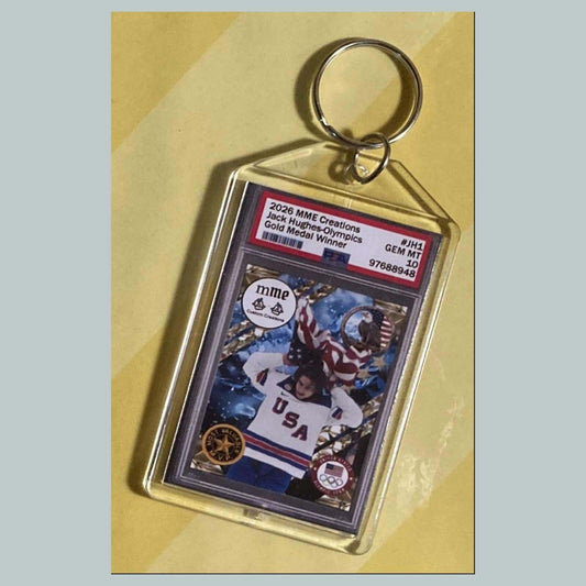 3785 Jack Hughes Gold Mockup 2026 Olympics Custom Hand Made Keychain MSC KYC