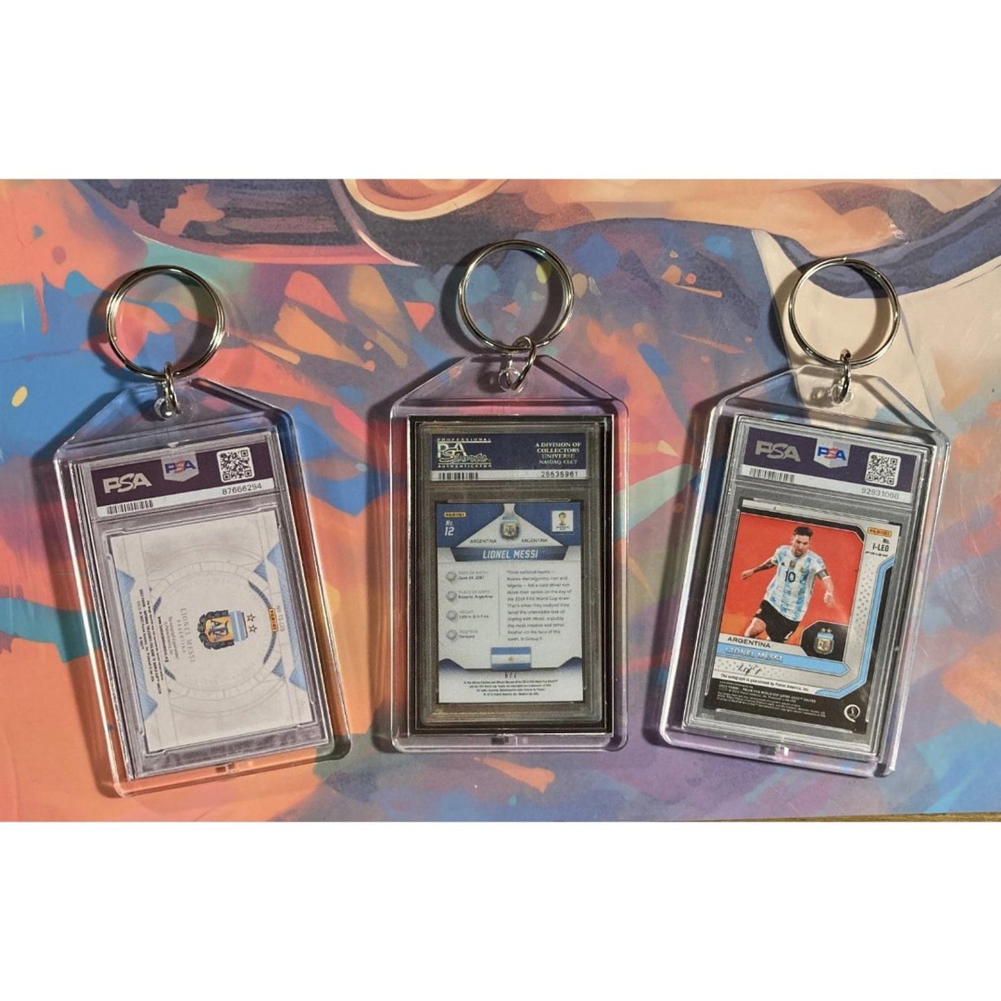 0034b Lionel Messi 3 Pack Bundle - 3 Different Custom Novelty Keychains