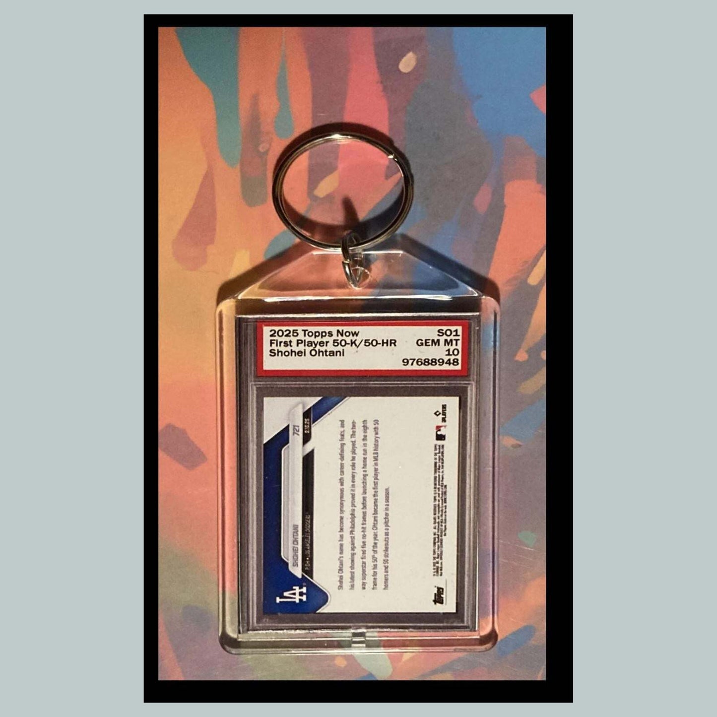 3518 Shohei Ohtani 50-50 Record 2025 Topps Now Custom Made Keychain - Great Gift BBL KYC