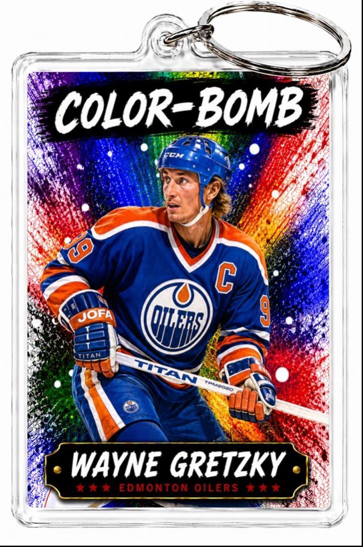3848 Wayne Gretzky Keychain | Color-Bomb | Custom Photo Keychain No Nameplate MSC KYC