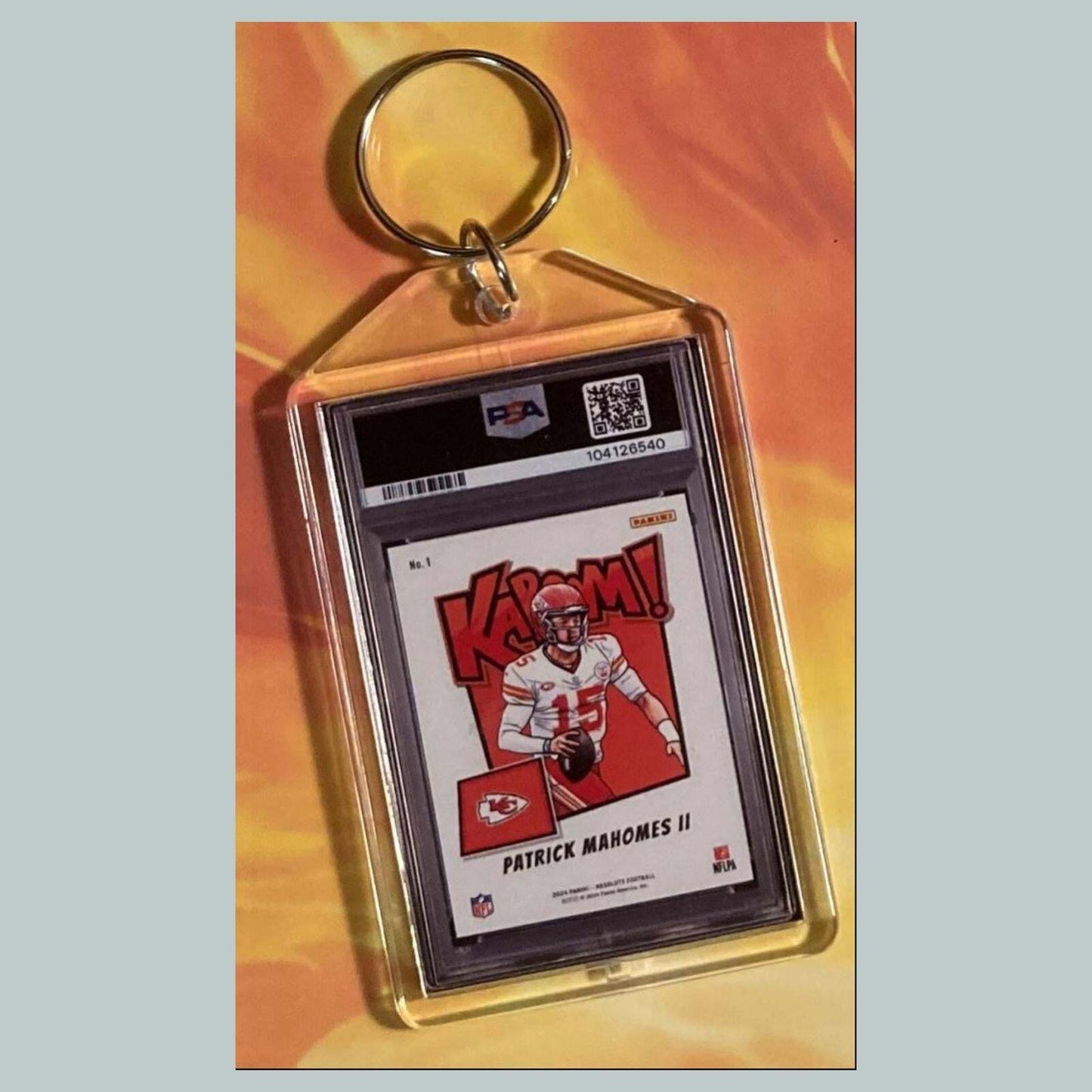 3620 Patrick Mahomes 2024 Panini Absolute Kaboom Custom Keychain FBL