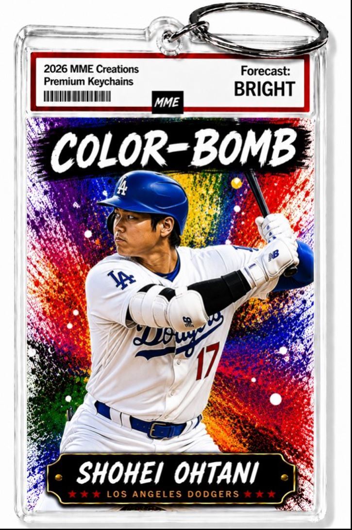 3899 Shohei Ohtani Batting Color-Bomb Custom Acrylic Photo Keychain - With BBL KYC