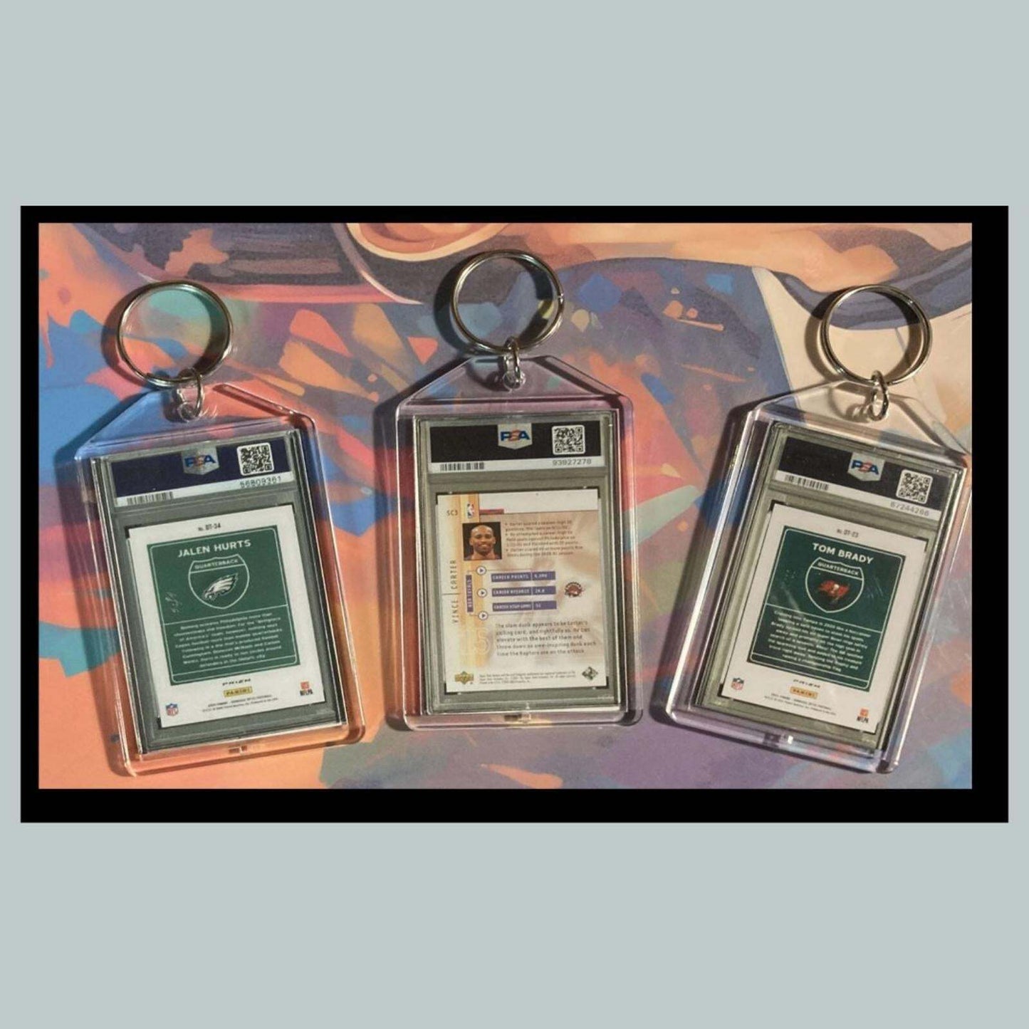 3418B Hurts/Carter/Brady 3 Pack Multi Sport Bundle - 3 Diff Novelty Keychains FBL