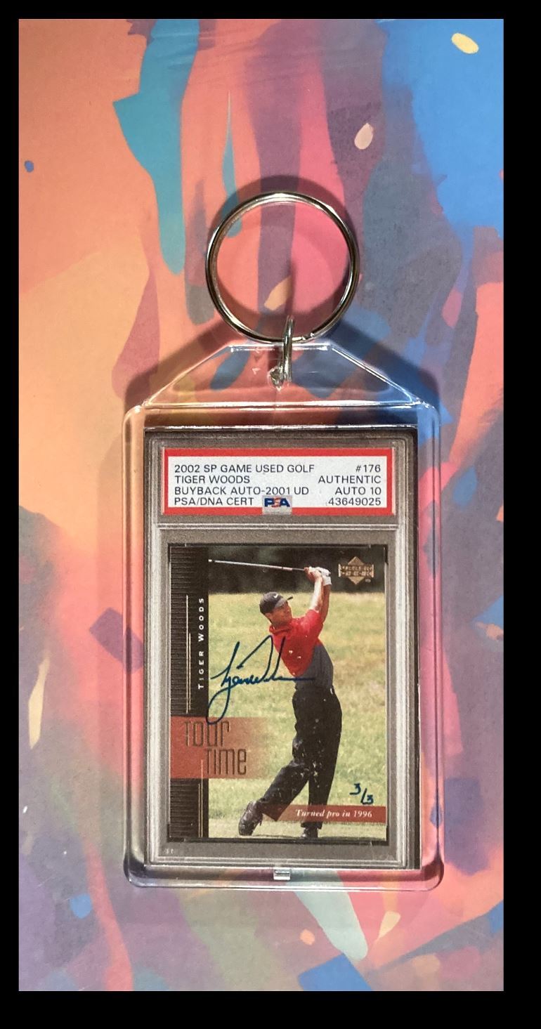 3040 Tiger Woods 2002 UD Buyback Auto Keychain - Makes A Great Gift KYC MSC
