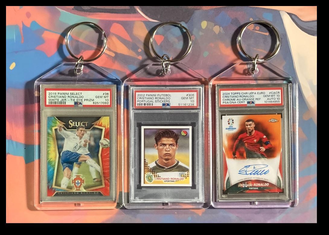 3157B Cristiano Ronaldo  3 Pack Bundle 3 Different Custom Novelty Keychains KYC MSC