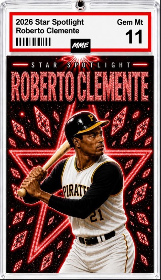 2956 Roberto Clemente Keychain Red Spotlight Custom Acrylic Photo Keychain KYC BBL