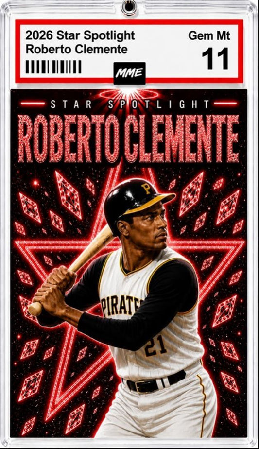 2956 Roberto Clemente Keychain Red Spotlight Custom Acrylic Photo Keychain KYC BBL