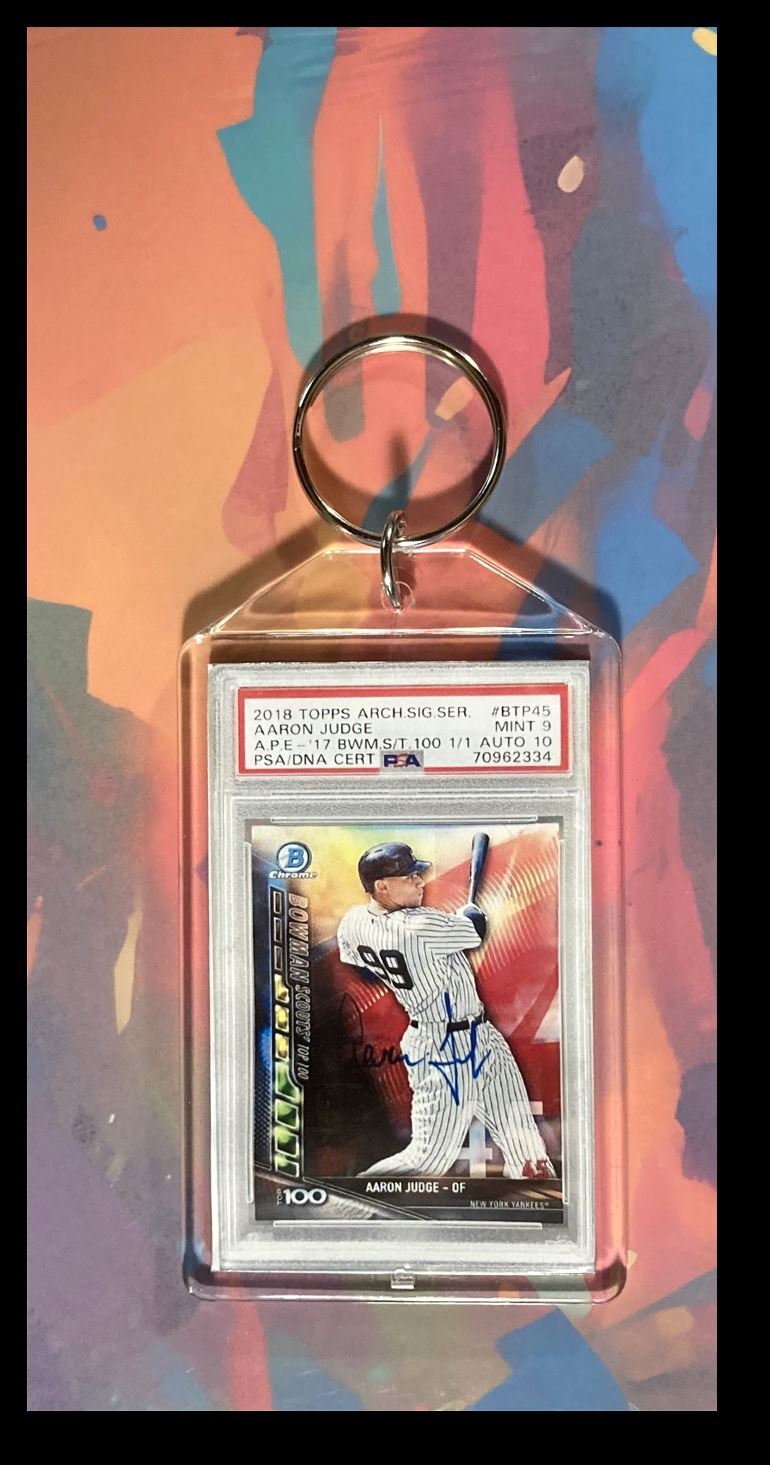 3049 Aaron Judge 2018 Bowman Top 100 Chrome Auto Custom Keychain Great Gift BBL KYC