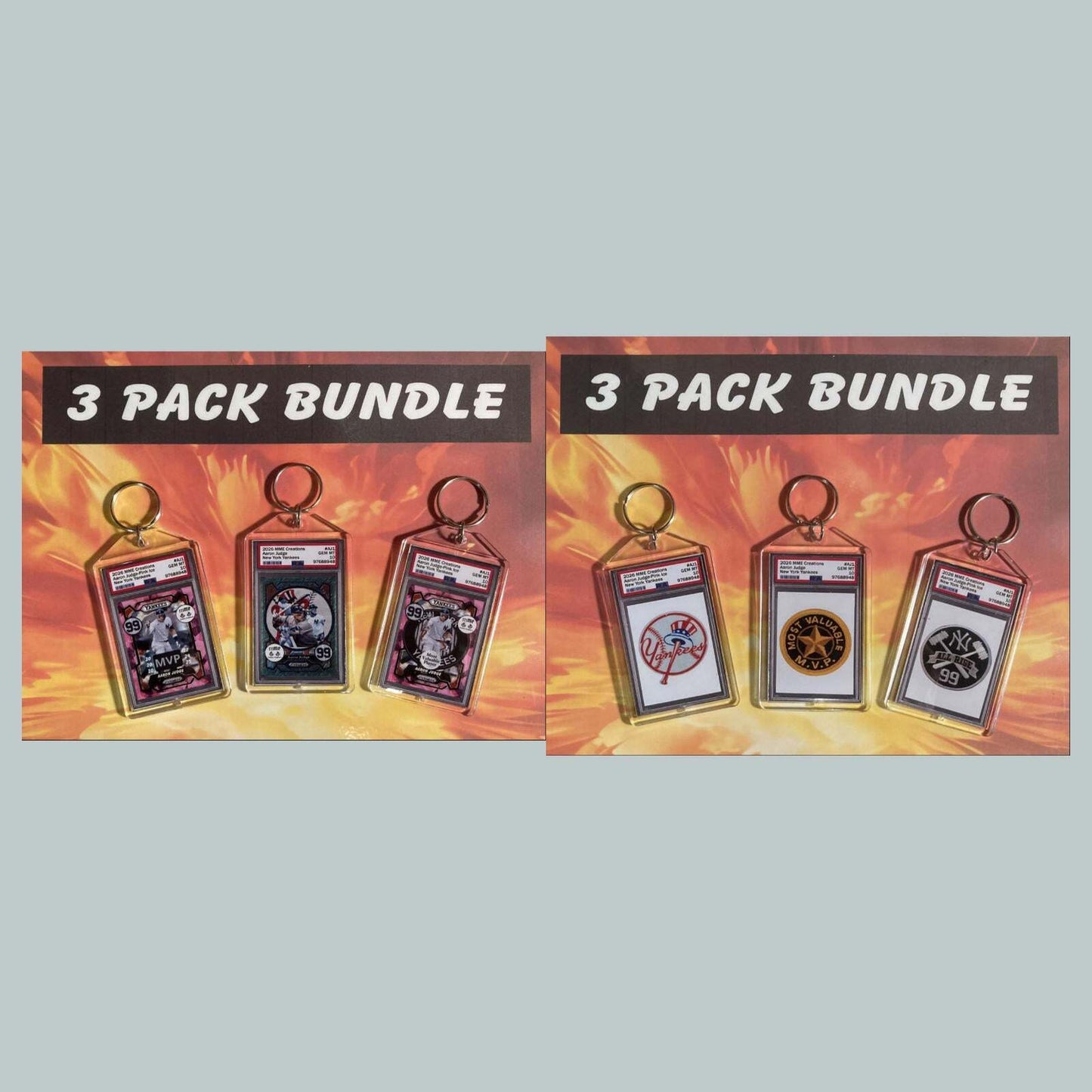3759B Aaron Judge 3 Pack Bundle Custom Hand Made Keychains BBL KYC