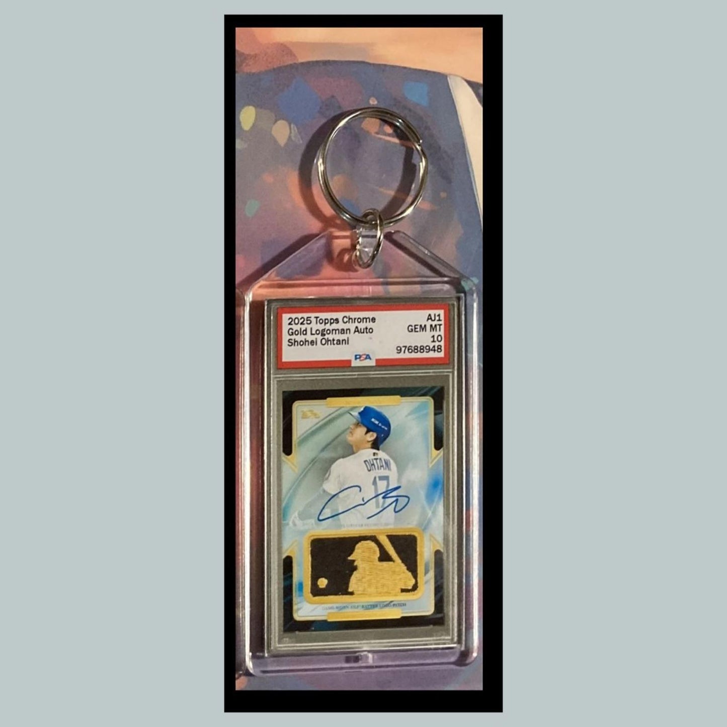 0411 Shohei Ohtani 2025 Chrome Gold Logoman Auto Custom Made Novelty Keychain