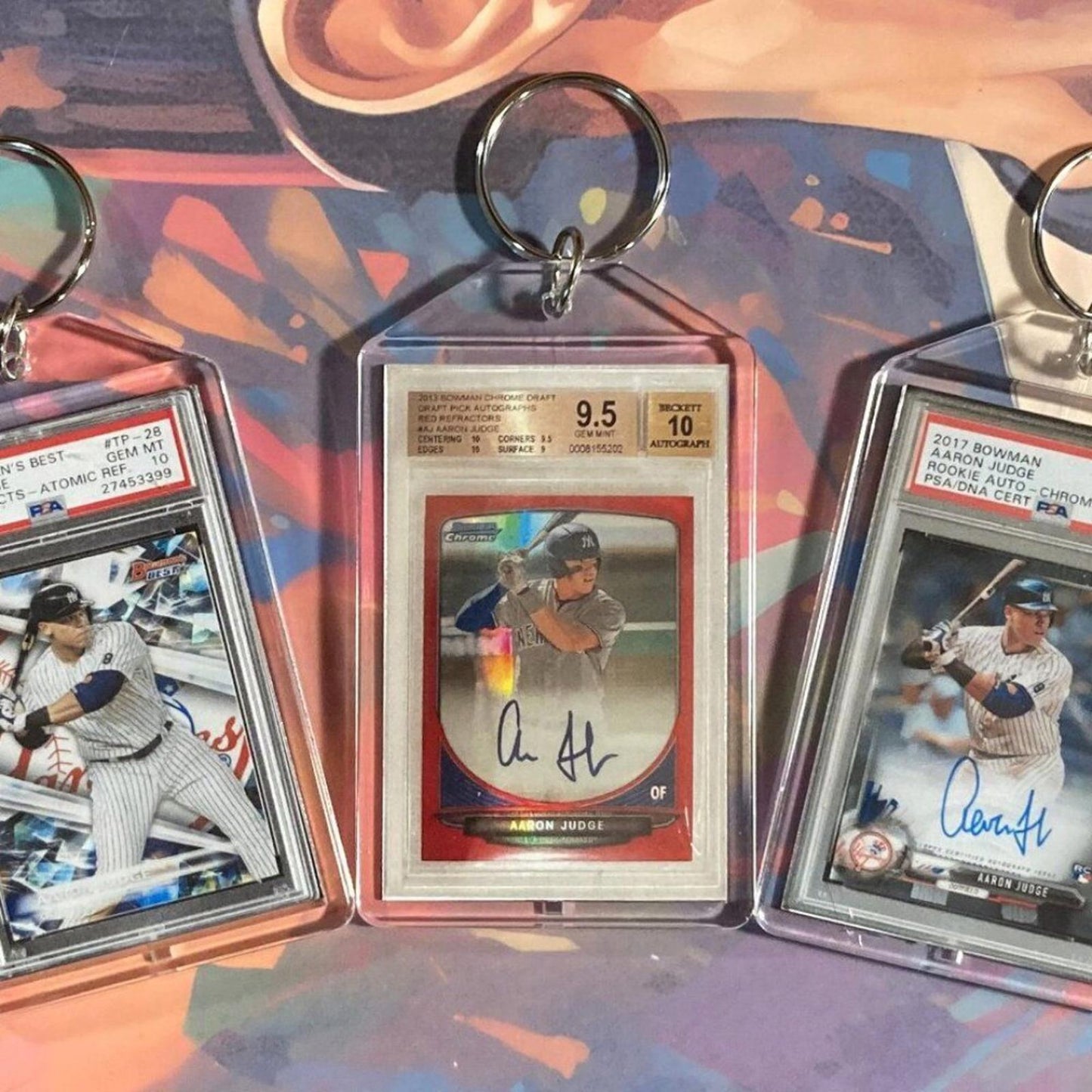 0184B Aaron Judge - 3 Pack Bundle-All SuperFractors Custom Novelty Keychains