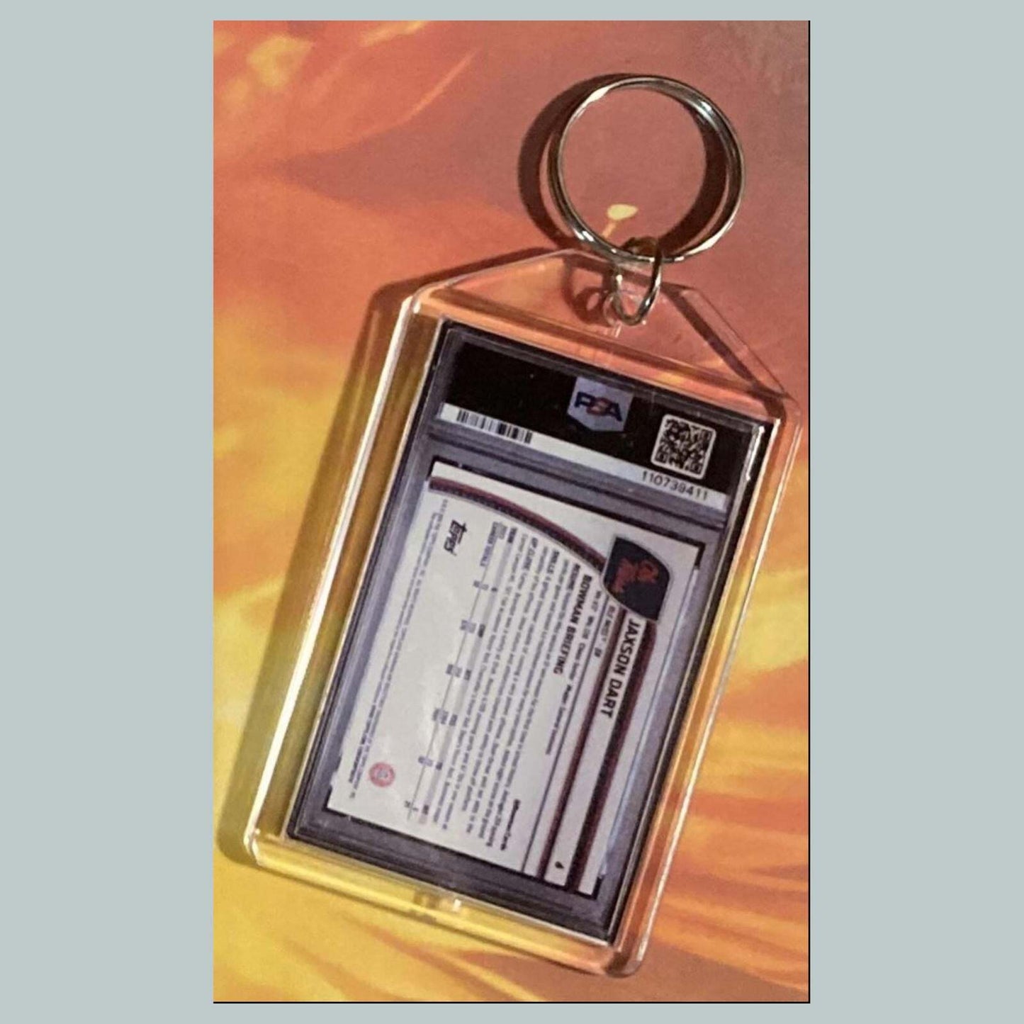 3532 Jaxson Dart 2024 U Sapphire Padparadscha Custom Keychain Great Gift FBL