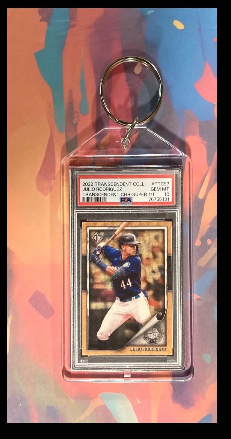 3057 Julio Rodriguez 2022 Topps Transcendent Coll SuperFractor Keychain BBL KYC