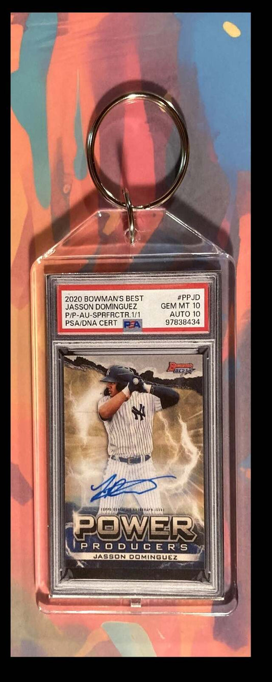 2986 Jasson Dominguez 2020 Bowman's Best Superfractor Auto Keychain KYC BBL
