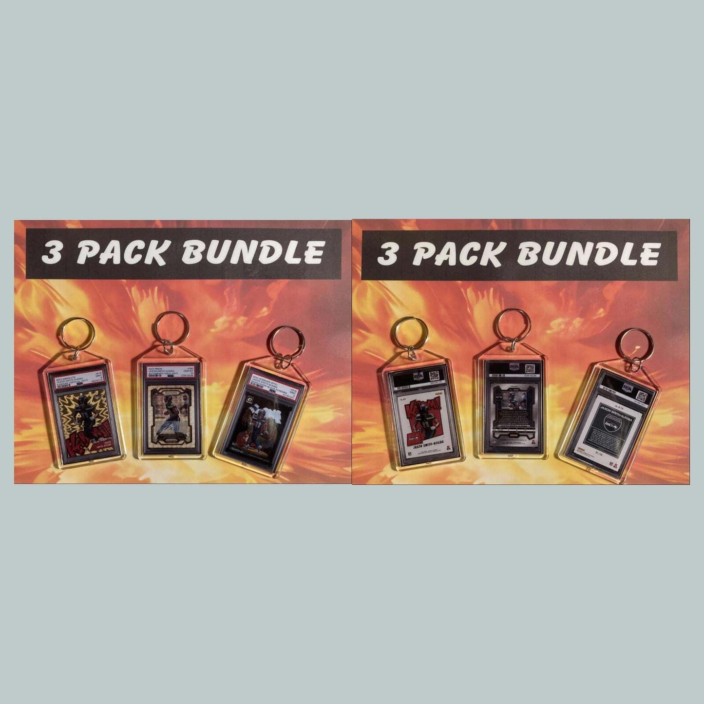 3771B Jaxon Smith-Njigba 3 Pack Bundle Hand Made Keychains FBL