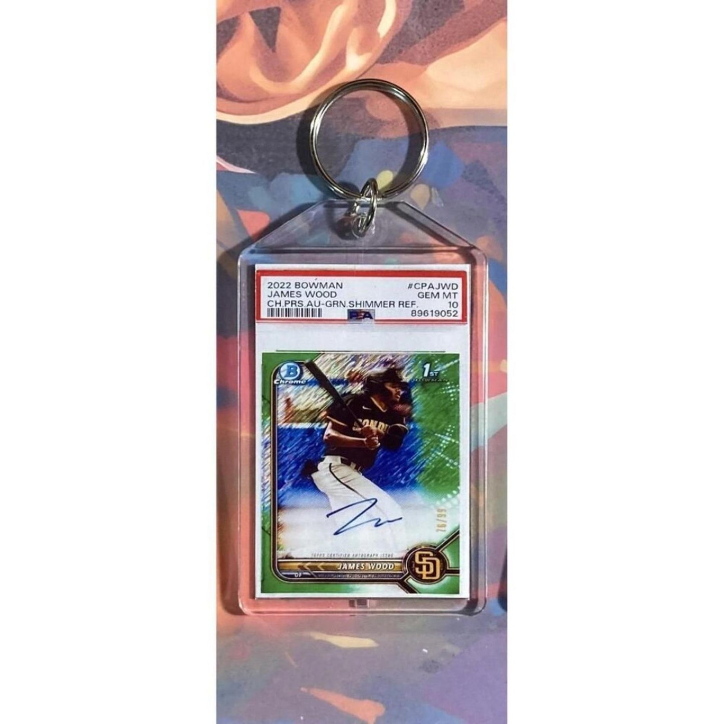 0167 James Wood 2022 Bowman Green Shimmer Auto Custom Keychain