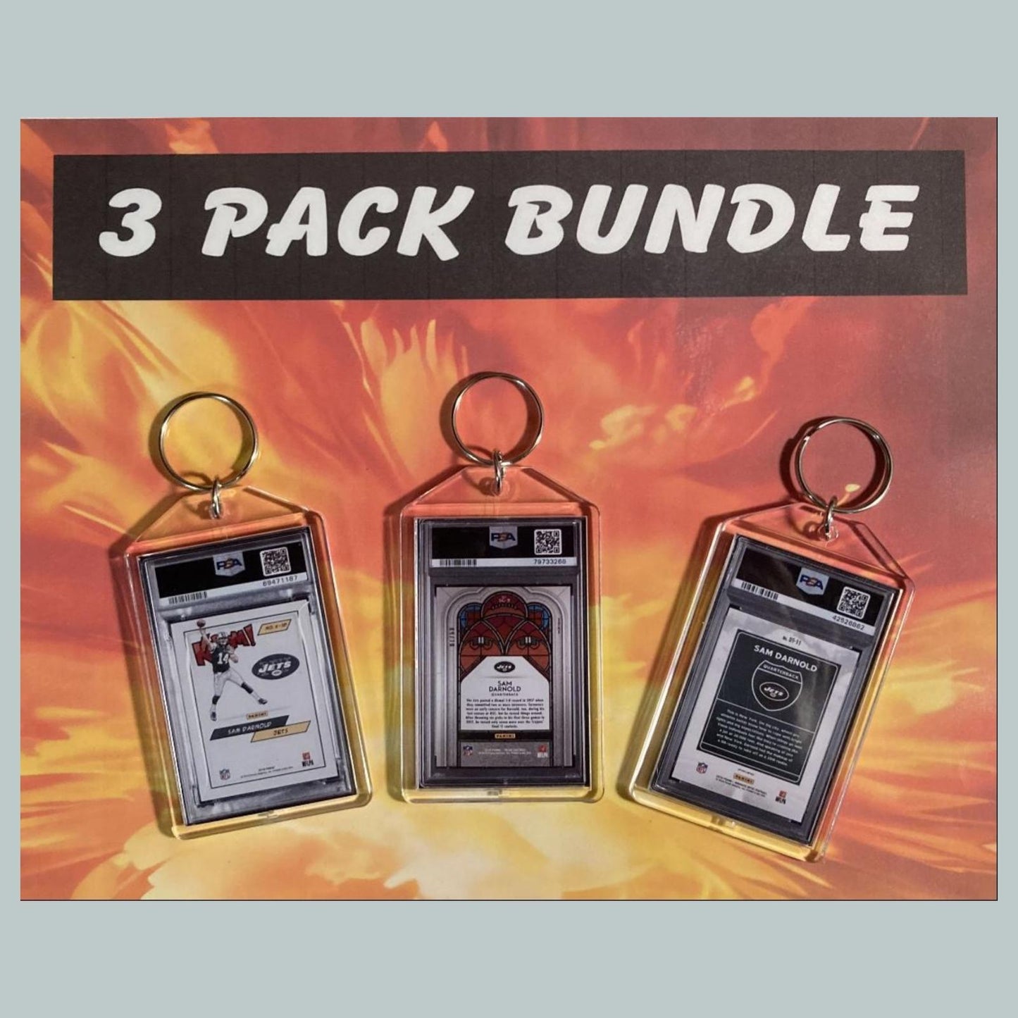 3775B Sam Darnold 3 Pack Bundle Hand Made Keychains FBL