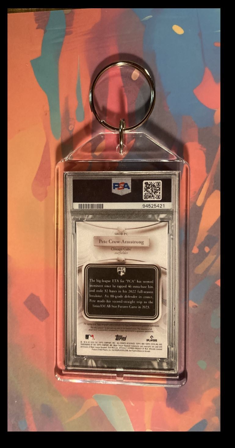 3033 Pete Crow-Armstrong 2024 Topps Sterling Patch Auto Keychain-Gift BBL KYC