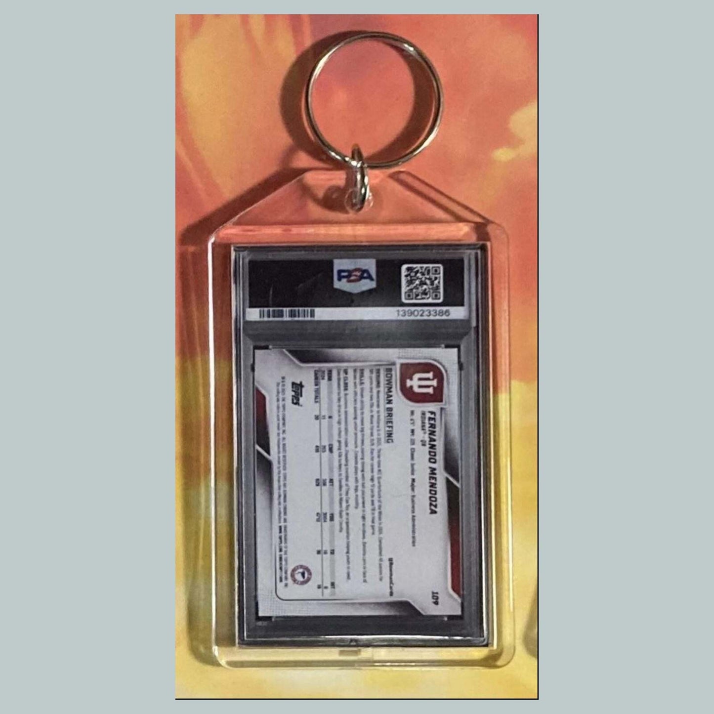 3729 Fernando Mendoza 2025 Leaf Collegiate Stars Auto Custom Hand Made Keychain FBL
