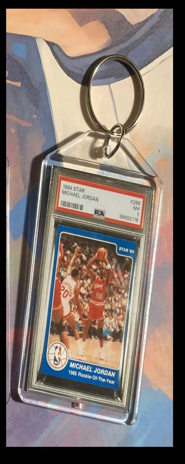 3233 Michael Jordan1984 Star Blue Custom Hand Made Keychain-Great Gift BKL KYC