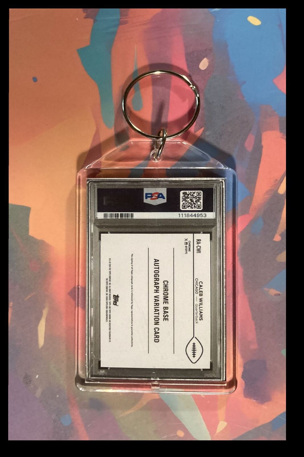 3072 Caleb Willia 2024 Topps Sapphire Orange Auto Keychain-Makes A Great Gift FBL